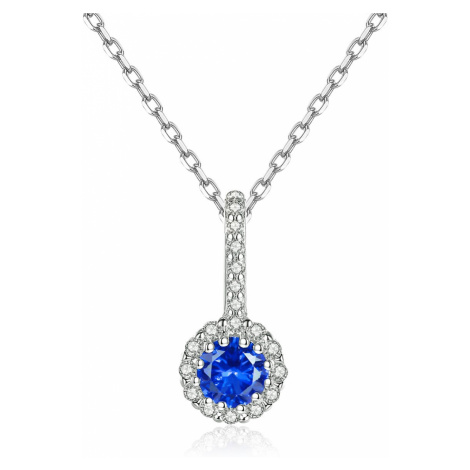 Linda's Jewelry Stříbrný náhrdelník Modrý Kvítek Ag 925/1000 INH151