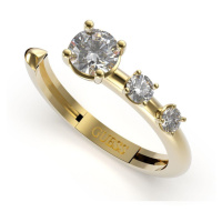 Guess Elegantní otevřený prsten se zirkony Sunburst JUBR01408JWYG 54 mm