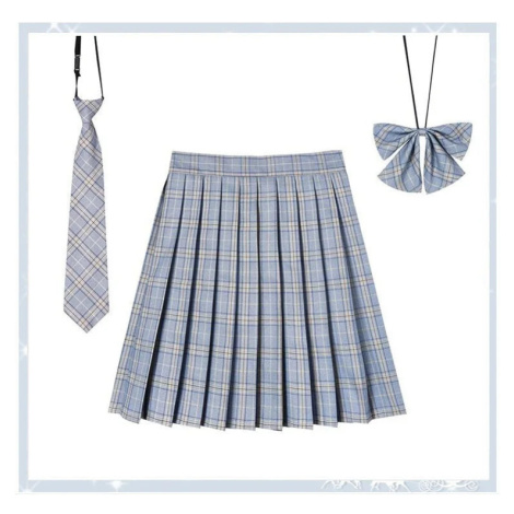 Dámská kostkovaná sukně s kravatou a mašlí