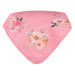 Bavlněný šátek s kšiltem Dráče - vzor 03, růžová, kytičky Barva: Růžová