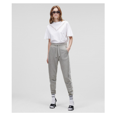 Tepláky karl lagerfeld logo tape sweat pants šedá