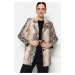 Trendyol Beige Animal Patterned Jacket Coat