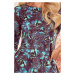 JOLA - Dámské šaty s kapsami a se vzorem světle modrých listů 40-17