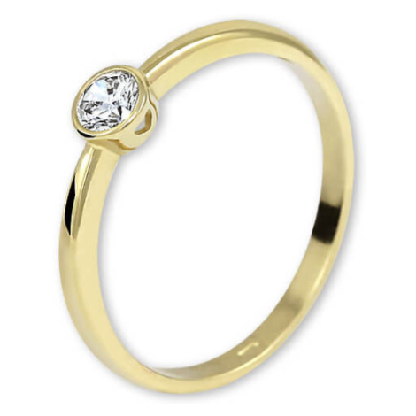 Brilio Zásnubní prsten ze žlutého zlata se zirkonem 226 001 01079