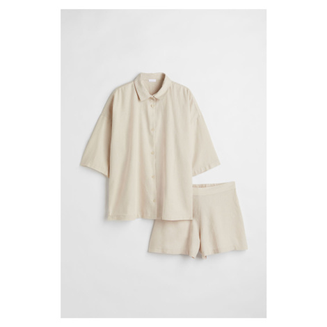H & M - Pyžamo z lněné směsi - béžová H&M