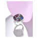 Stříbrný prsten zdobený barevnými kamínky FanTurra