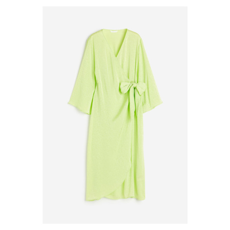 H & M - Zavinovací šaty z žakárové tkaniny - zelená H&M
