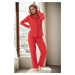 U5515 Dewberry Womens Long Sleeve Pyjama Set-RED