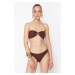 Trendyol X Zeynep Tosun Brown Snake Accessory Detailed Removable Strap Bikini Set