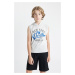 DEFACTO Boy's Hooded Printed Undershirt