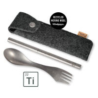 Light My Fire Spork´n Straw Kit Titanium in Merinowool Case