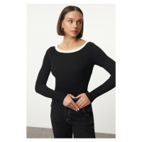 Trendyol Black Collar Detailed Knitwear Sweater