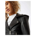 Calvin Klein Calvin Klein černá koženková bunda s kapucí FAUX LEATHER HOODED JACKET