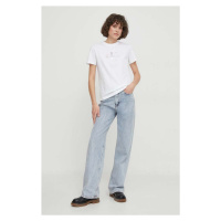 Bavlněné tričko Calvin Klein Jeans bílá barva, J20J223264