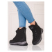 Stylové dámské trekingové boty černé bez podpatku