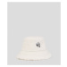 Klobouk karl lagerfeld k/ikonik 2.0 shear bucket hat bílá