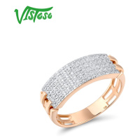 Trojitý prsten v elegantním stylu s diamanty Listese