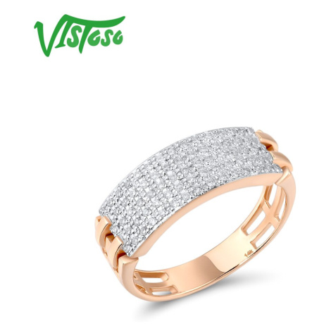 Trojitý prsten v elegantním stylu s diamanty Listese