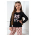 Dívčí pyžamo Italian Fashion Bonilla - bavlna Černo-starorůžová