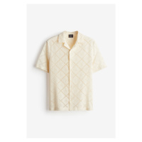 H & M - Košile resort Regular Fit háčkovaný vzhled - bílá