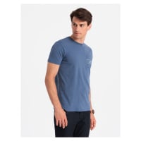 Ombre Streetstyle men's cotton pocket print t-shirt - indigo