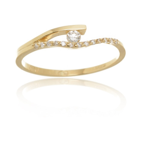 Zlatý prsten s brilianty BP0084F + DÁREK ZDARMA Titan