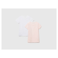 Benetton, Two T-shirts In Stretch Cotton