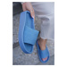 Modré platformové pantofle Asha