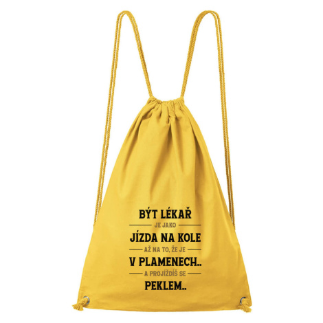 DOBRÝ TRIKO Bavlněný batoh s potiskem Být lékař Barva: Žlutá