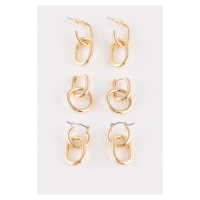 DEFACTO Woman's 3-Piece Gold Hoop Earring