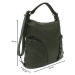 Tmavě zelená dámská kabelka s kombinací batohu Devara Tung Enterprise