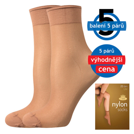 Lady B Nylon 20 Den Silonové ponožky - 6 x 5 párů BM000000615800100360 golden UNI