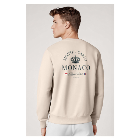 Mikina, Barva Ekru, s Potiskem Monaco Royal Club Hedrix