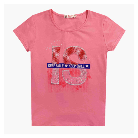 Dívčí triko - KUGO K778, růžová Barva: Růžová