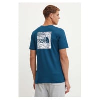 Bavlněné tričko The North Face S/S Redbox Celebration Tee tyrkysová barva, s potiskem, NF0A87NV1