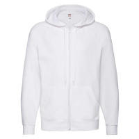 White Men's Hoodie Lightweight Zip Thru Hooded Sweat Fruit of the Loom