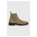 Semišové boty HUGO Iker pánské, béžová barva, 50497807