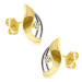 Diamantové náušnice ve 14K zlatě - zářivý čirý briliant ve dvoubarevné kapce