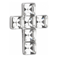Stříbrný přívěsek s krystaly Swarovski bílý křížek 34236.1