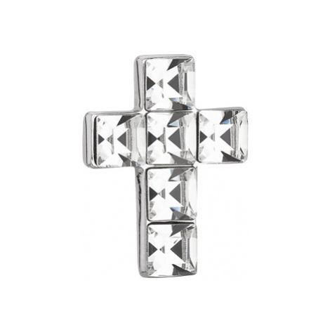 Stříbrný přívěsek s krystaly Swarovski bílý křížek 34236.1
