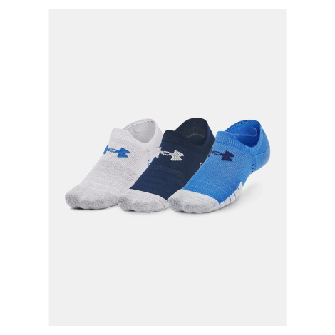 Sada tří párů sportovních ponožek v bílé, tmavě modré a modré barvě Under Armour Heatgear
