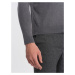 Ombre Clothing Trendy šedý melírovaný polorolák V3 SWTN-0100