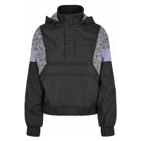 Ladies AOP Mixed Pull Over Jacket - black/zebra