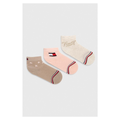 Dětské ponožky Tommy Hilfiger 3-pack růžová barva