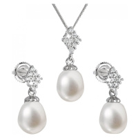 Evolution Group Luxusní stříbrná souprava s pravými perlami Pavona 29018.1 (náušnice, řetízek, p