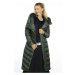 Dlouhá zelená dámská bunda s kapucí AnnGissy (AG1-J9169)