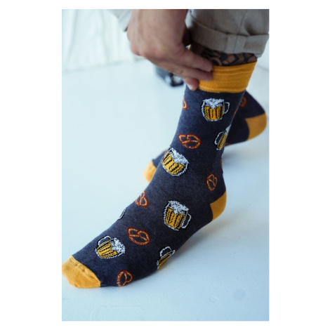 Veselé ponožky Milena Pivo žlutá