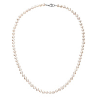 Evolution Group Perlový náhrdelník z pravých říčních perel bílé oválné perly 22037.1