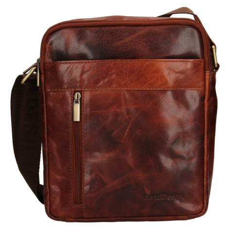 Panská kožená taška přes rameno SendiDesign Dennon - koňak Sendi Design