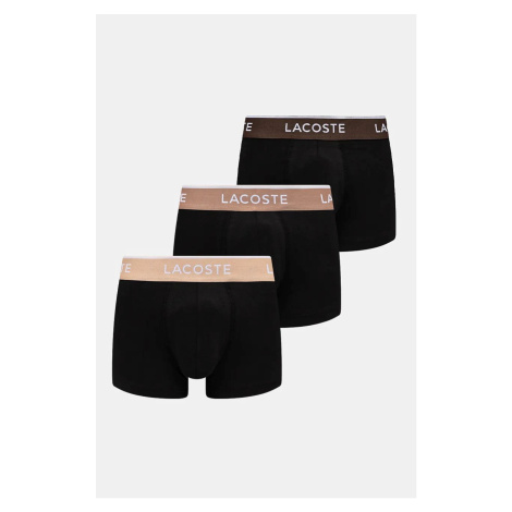 Boxerky Lacoste 3-pack pánské, černá barva